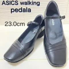 美品⭐️極上の履き心地 パンプス ペダラ アシックス 23.0 黒 ストラップ