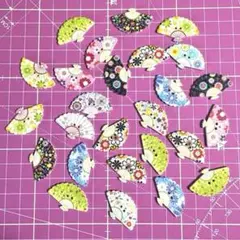 【新品①】デコパーツ プラパーツ 扇子 センス 扇 和柄 和装 26個まとめ売り