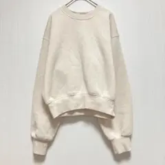 【チャンミ】CHAN ME 長袖トレーナー スウェット アイボリー 綿混M 春秋