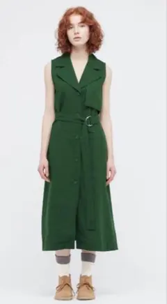 UNIQLO and JW ANDERSON リネンブレンド ラペルワンピース