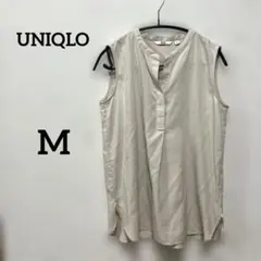 UNIQLO ノースリーブシャツ M ベージュ　レディース