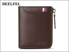 ★DEELFEL　海外高級ブランド　高品質　メンズ　二つ折り財布　茶☆