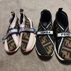 FENDI ロゴ入り ニットスニーカー 2足セット