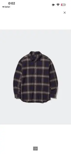 UNIQLO フランネルチェックシャツ（レギュラーカラー・長袖）
