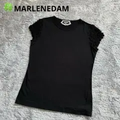 MARLENEDAM Ｔシャツ ブラック　袖フリル　日本製のサムネイル