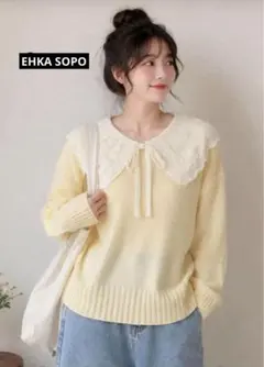 エヘカソポ ehka sopo 付け衿ニット