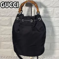GUCCI グッチ バンブー 巾着 2way ドローストリング ナイロン