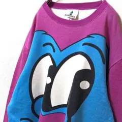 キッドロボット デカロゴ 袖先ロゴ刺繍 スウェットトレーナーピンク桃色L古着