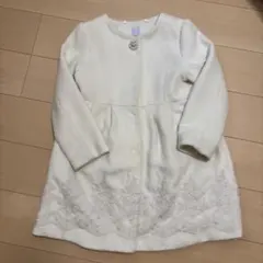 axesfemmekids刺繍入りホワイトAラインコートサイズ140