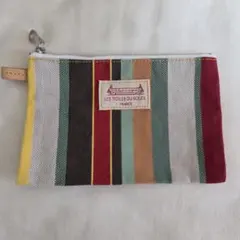 【新品・未使用】LES TOILES DU SOLEIL マルチストライプポーチのサムネイル