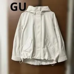 GU⭐︎マウンテンパーカー ホワイト 白 ナチュラル フード付き 撥水加工 L
