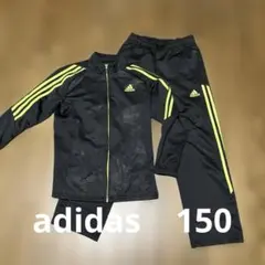 adidas ジャージセット 黒/黄緑 150