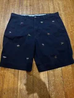 美品　ラルフローレン　ネイビー刺繍　ショートパンツ