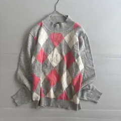 【RICH MIX】長袖ニット　セーター　カシミヤ100% モックネック（L）