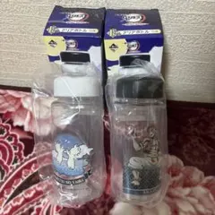 一番くじ　鬼滅の刃　黎明に刃を持て　光る小人&猗窩座クリアボトルセット