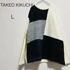 【TAKEO KIKUCHI】未使用品　スウェット　L ホワイト　ブラック