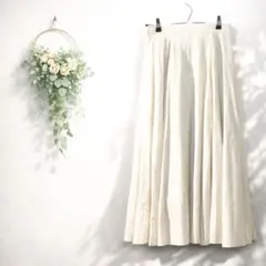 UNITED ARROWS ロングスカート 38 M フレア アイボリー