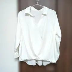 AZUL BY MOUSSY 長袖 スキッパーシャツ ホワイト Mのサムネイル