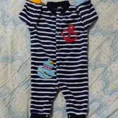 37152 美品☆baby motherways ボーダー カバーオール 70