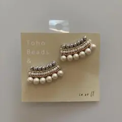 【新品未使用】Toho Beads & Asutorute in or uピアス