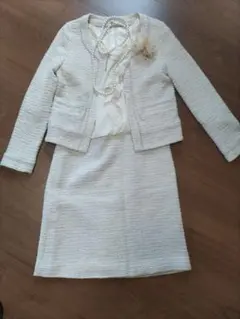 22 OCTOBRE アイボリー ワンピーススーツ ツイード　入学式　卒業式