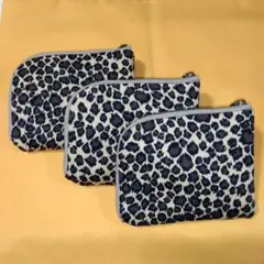 モンちゃん様専用　ヒョウ柄 ミニ財布　3点　　ハンドメイド