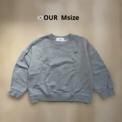 韓国子供服/OUR/刺繍入り裏毛トレーナー/M