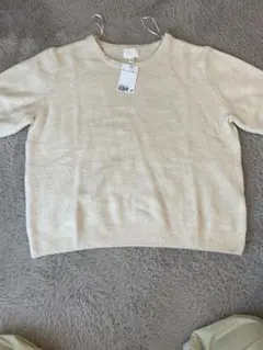 H&M エイチアンドエム　半袖ニット　ホワイト