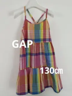 【GAP】ノースリーブ チェック柄 ワンピース 130㎝