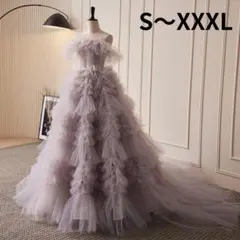 【カラードレス】チュールドレス ボリューミー 披露宴 前撮り 花嫁 前撮り卒花