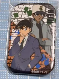名探偵コナン　工藤新一＆服部平次　スクエア缶バッジ まるかく