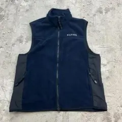 カ*ズ様 TOMMY HILFIGER　フリースベスト　M　ネイビー　無地　古着