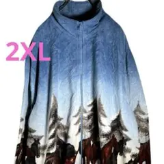 海外輸入 古着 90s Blair アニマル柄 フリースジャケット 2XL