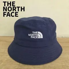 ザノースフェイス　バケットハット　S～M　ネイビー　刺繍ロゴ