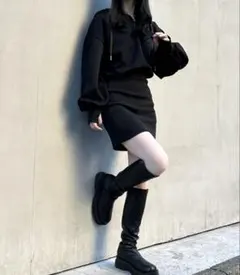 【完売品】パーカー付き　INGNI フードZIPスウェットミニワンピース