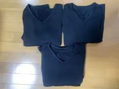 黒　Vネック　ロンT 長袖　Tシャツ L1枚.M2枚3セット　フリース　メンズ