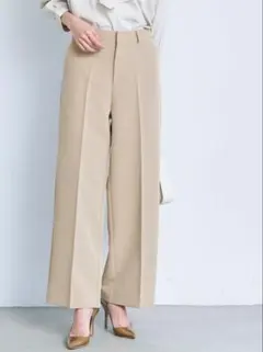 【未使用】 コカ coca ストレッチワイドパンツ ベージュ M [裾上げ済み]