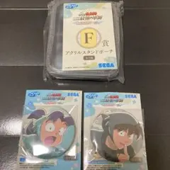 忍たま乱太郎　セガラッキーくじ　土井・きり丸缶バッジ　アクリルスタンドポーチ