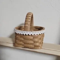 クラフトテープで作った…ミニミニオーバルバスケット ナチュラルカラー