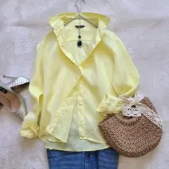 美品✨23区 LIBECO リネン 麻100% シャツ イエロー 40 洗える - メルカリ