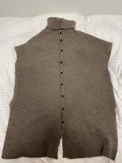 relume ブラウンリブ編みニットベスト