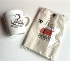 スヌーピー マグカップとミニトートバックUSJ ニッセイAsahi 2点セット。