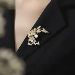 パール フラワー ブローチ 桜 ゴールド 上品 卒業式 入学式 コサージュ