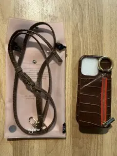 ajew(エジュー)ブラウン 色つきクロコ　iPhone16pro