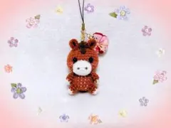新色✩.*˚お馬さんのあみぐるみストラップ♡ お花付き