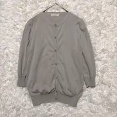 テチチ クルーネックカーディガン 長袖 シンプル M 薄手 春カラー