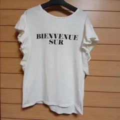 BIENVENUE SUR ロゴプリント フリル袖 Tシャツ ホワイトのサムネイル