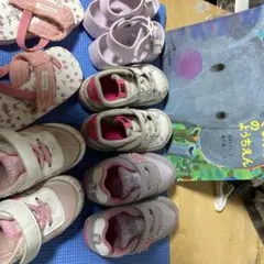 まとめ売り ベビーシューズ ピンク スニーカー サンダル セット6点+本1冊