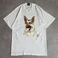 フルーツオブザルーム アニマルT 犬 古着 90s カナダ製 M 白 20320