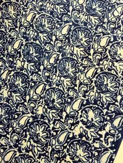 no.1840ブロックプリント インディゴ　在庫1.4m